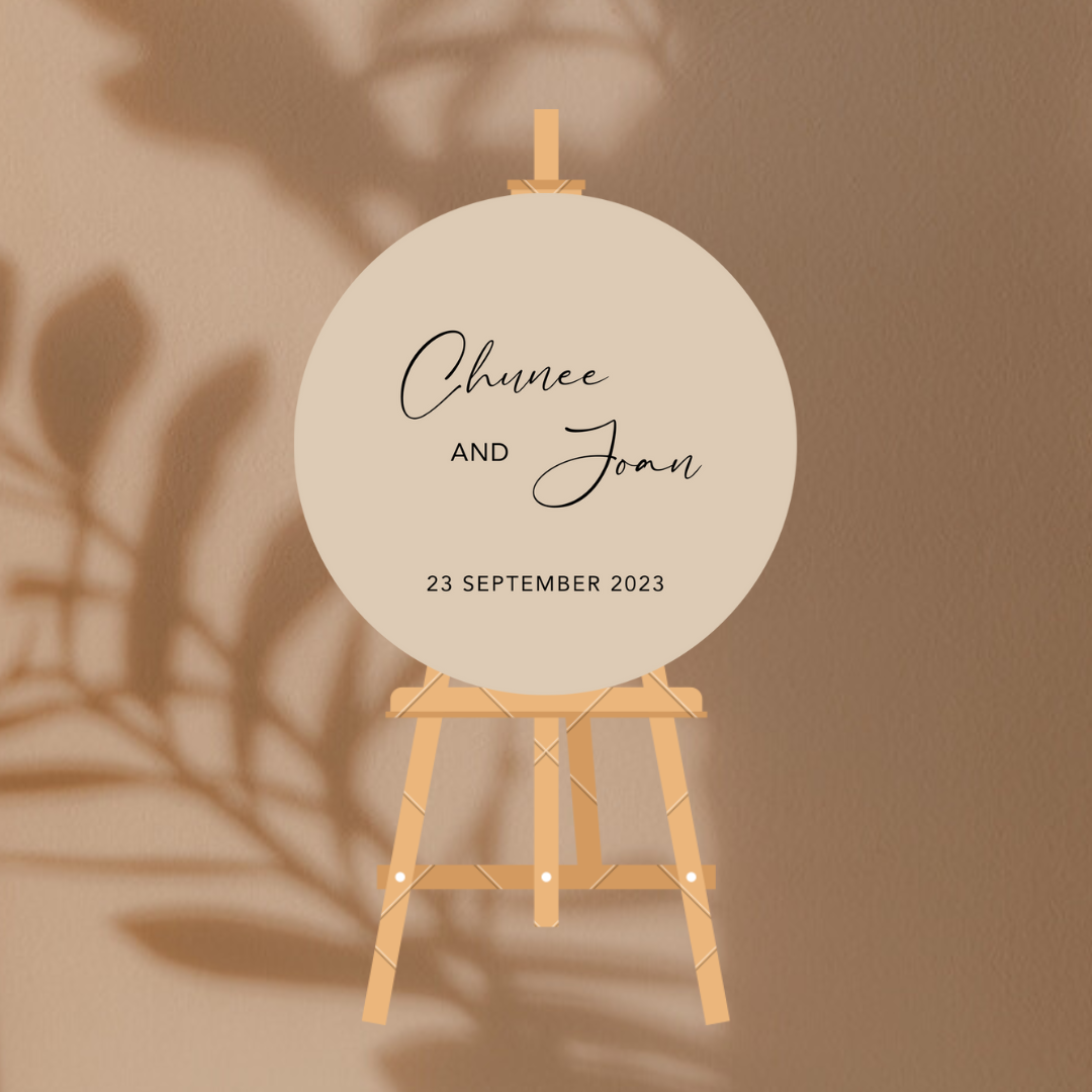 ENDEAR Wedding Welcome Round Sign with 3D text (5 base materials)