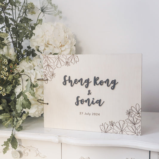 BOTANICAL Personalised Wedding Guestbook - A4