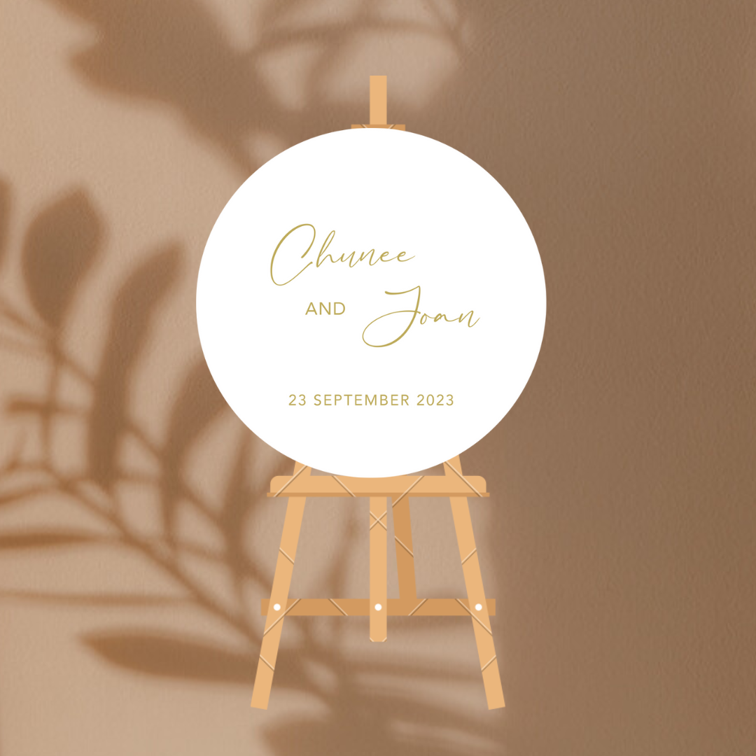 ENDEAR Wedding Welcome Round Sign with 3D text (5 base materials)