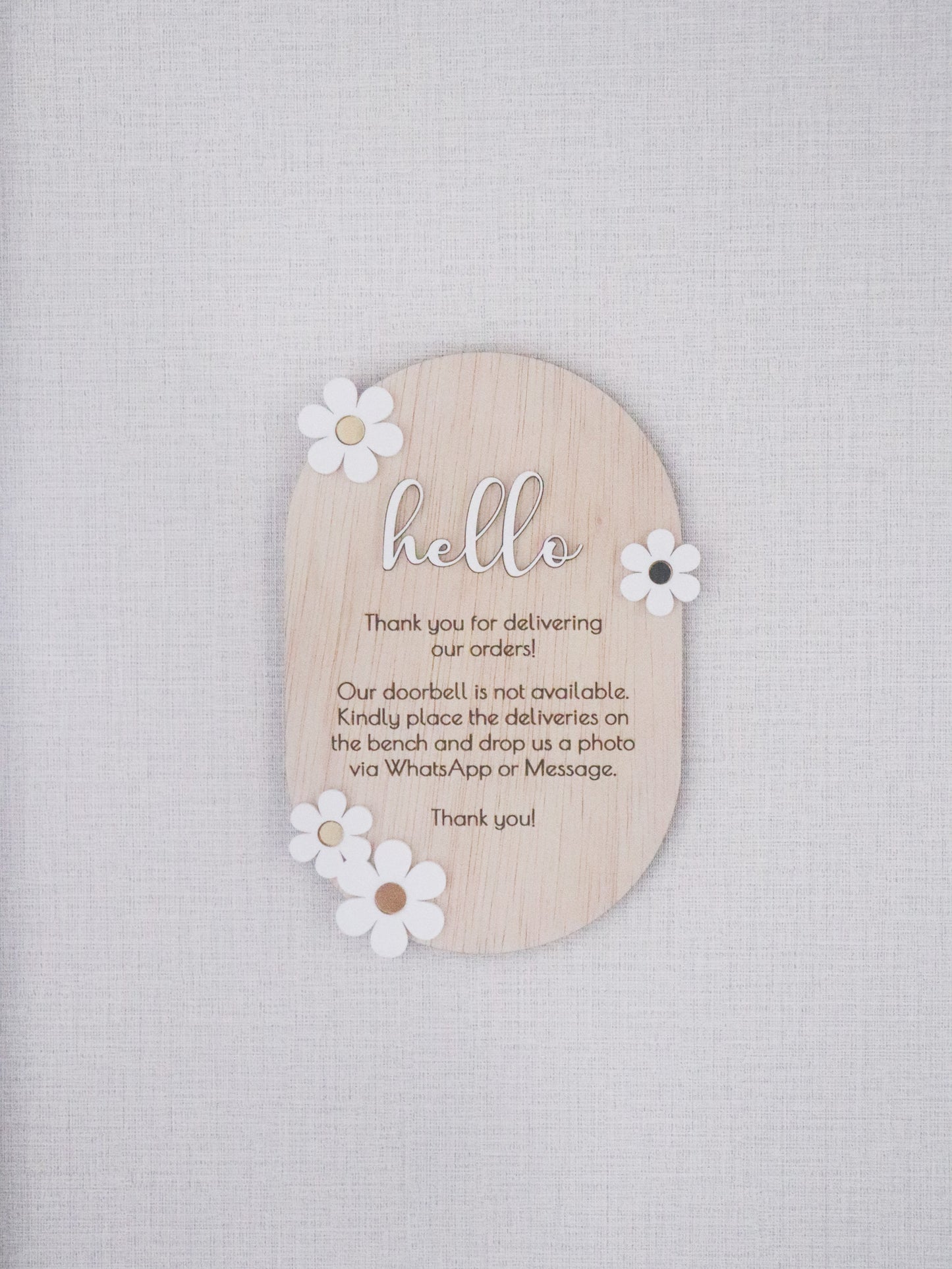 DAISY Delivery Door Notice Signage