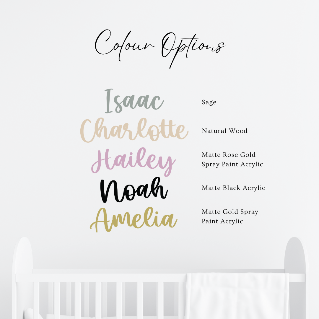 Minimalist Calligraphy Name Signage (Baby Name Sign)