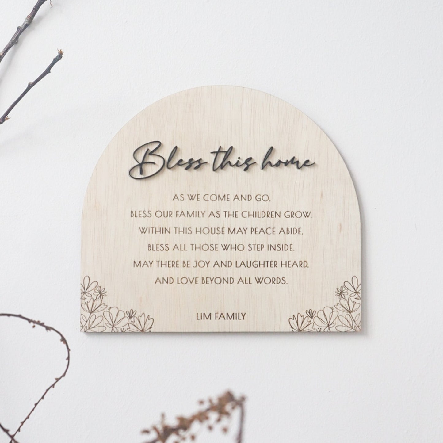 Botanics Home Blessing Sign (Arch)