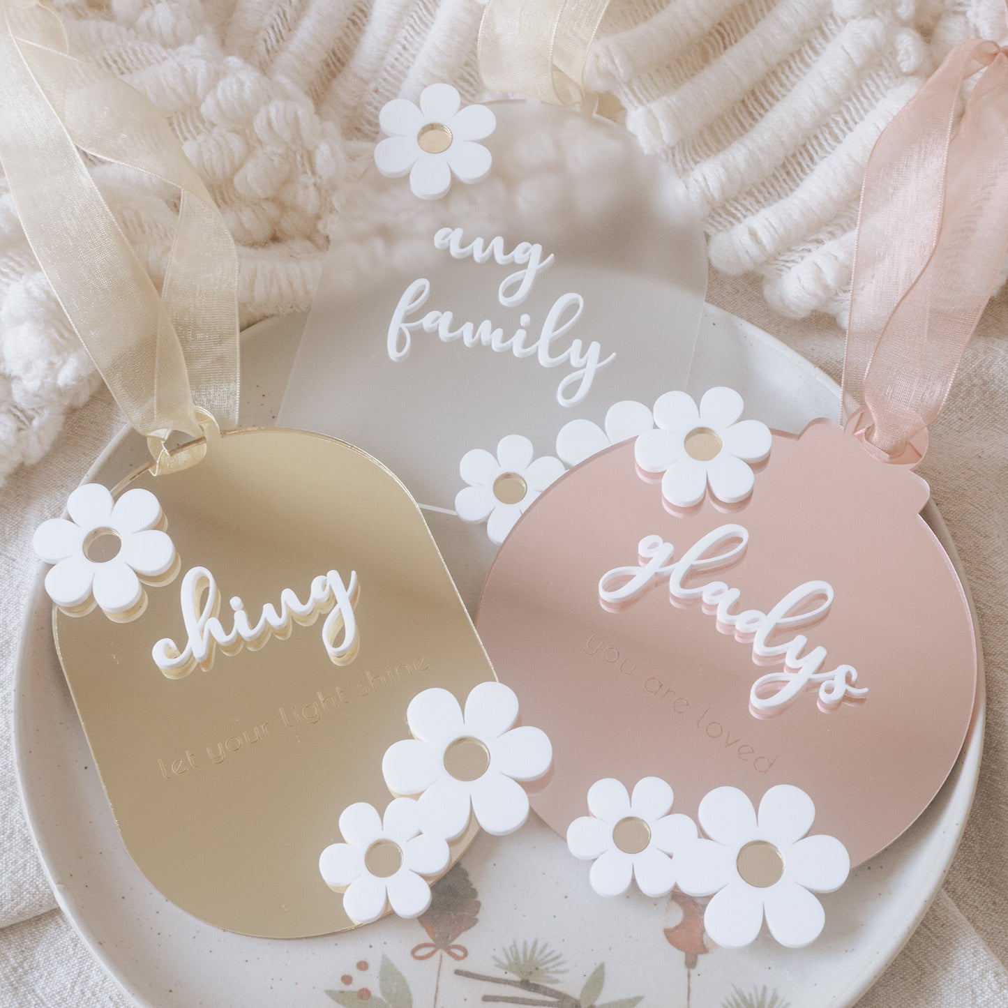 DAISY Personalised Christmas Ornaments (Oblong Shape)