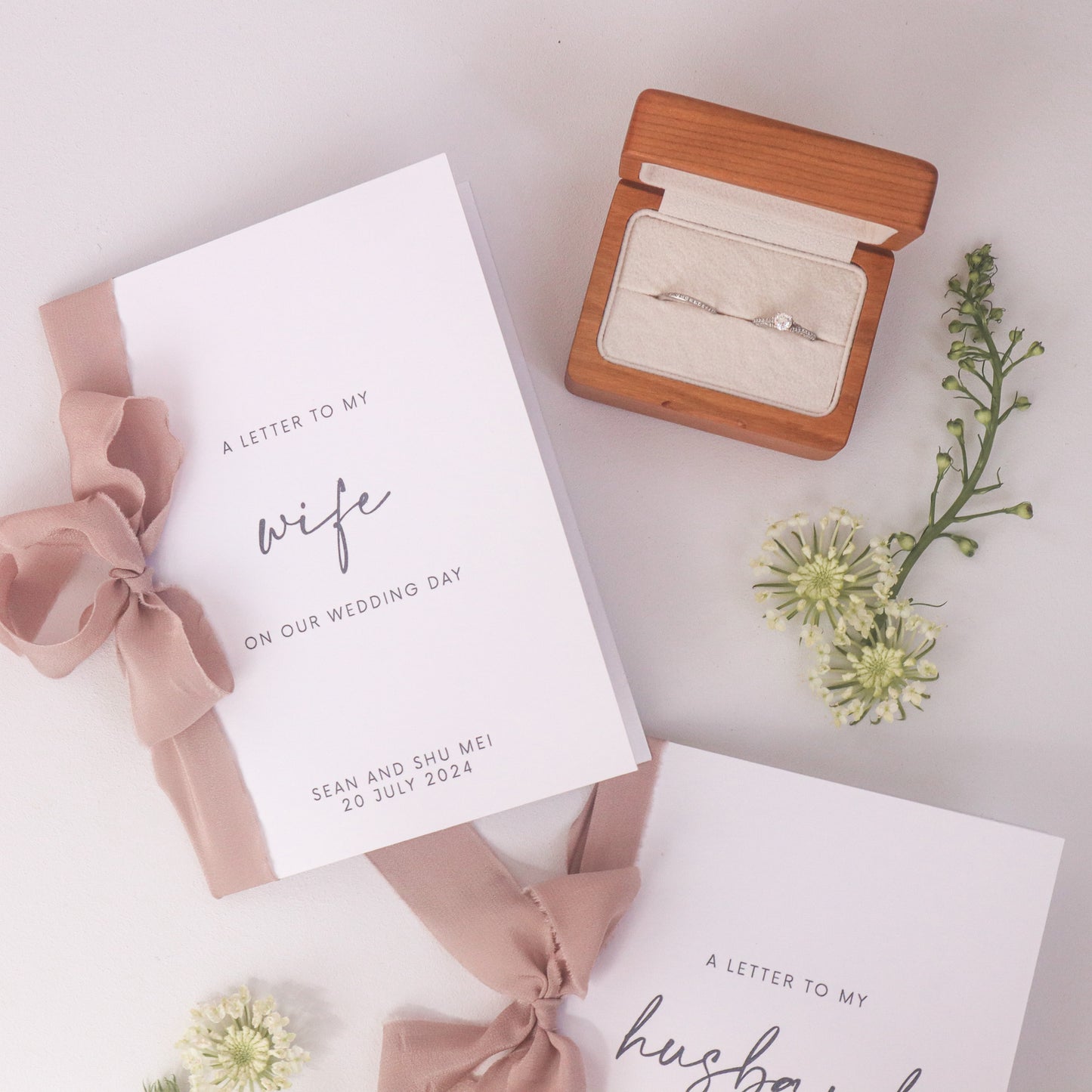 Personalised Wedding Letter Exchange Set / Vows Book