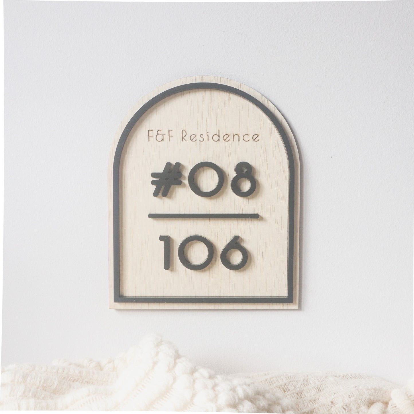 CHLOE Unit Number Sign (with engraved small text)