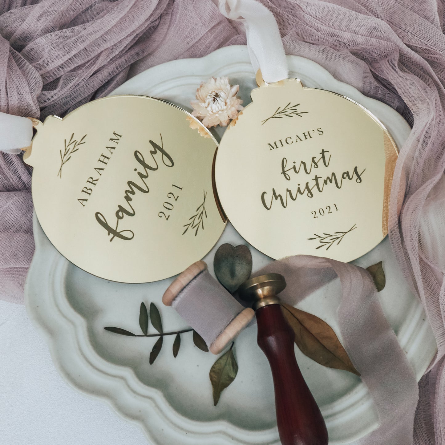 Family Surname Christmas Ornament (6 options)