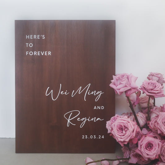Minimalist Wood Wedding Welcome Signage (Semi Custom)