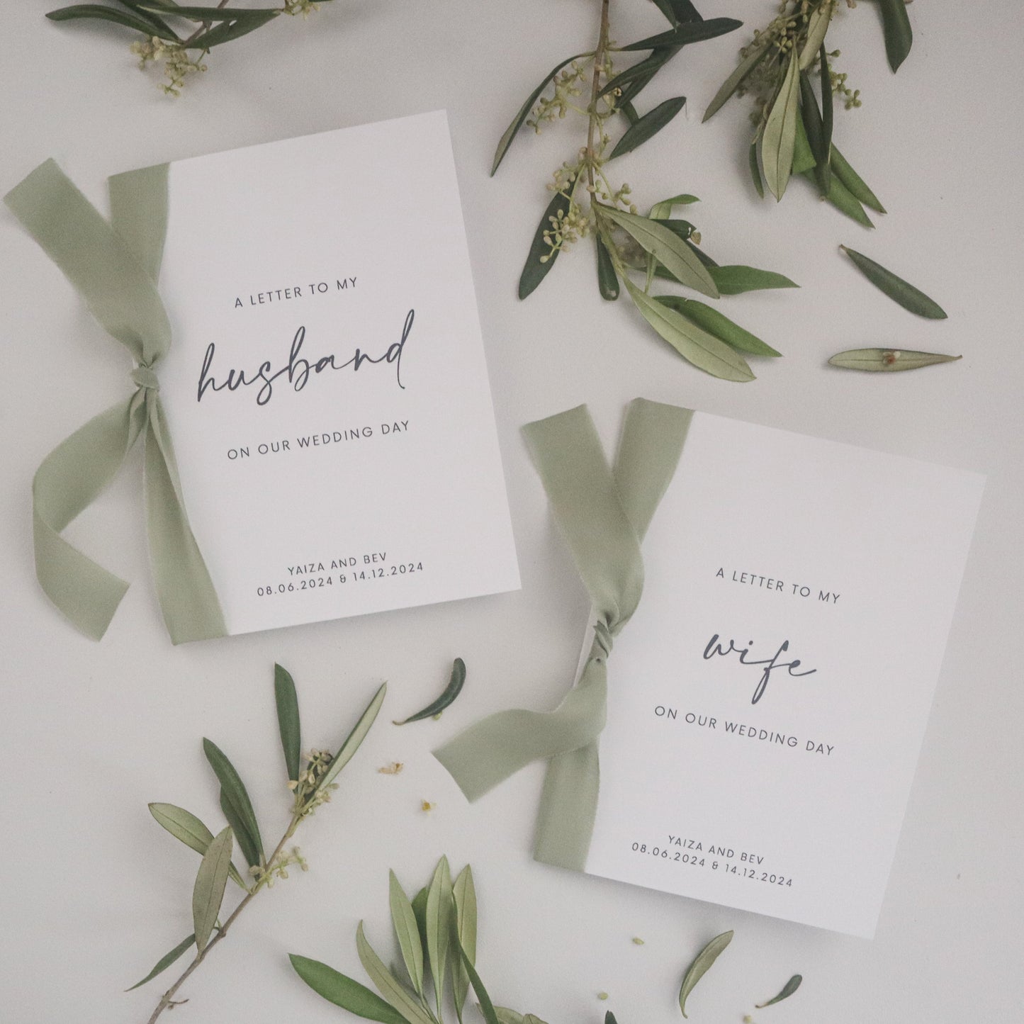 Personalised Wedding Letter Exchange Set / Vows Book