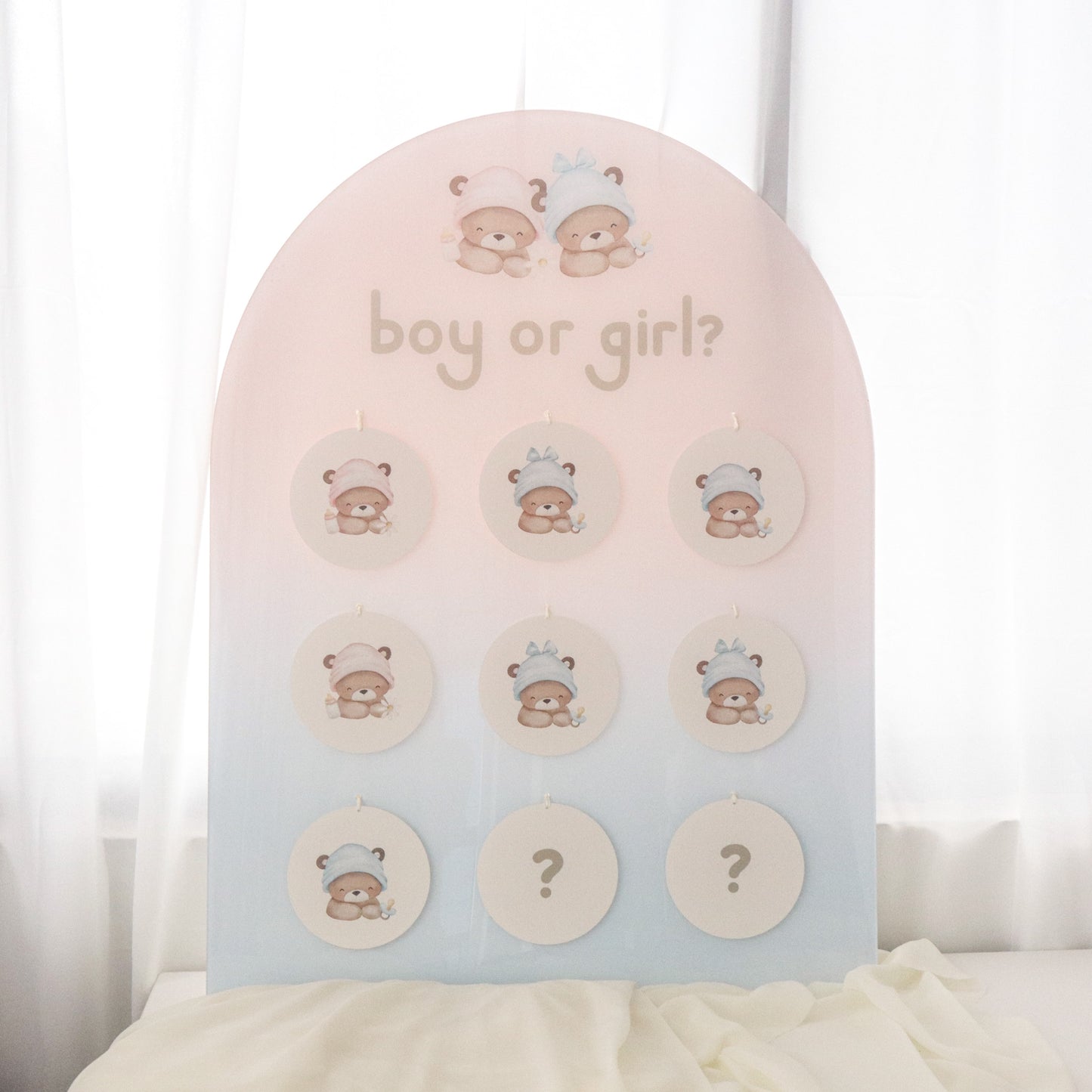 Oh, baby! Baby Gender Reveal Acrylic Board (Tic Tac Toe)