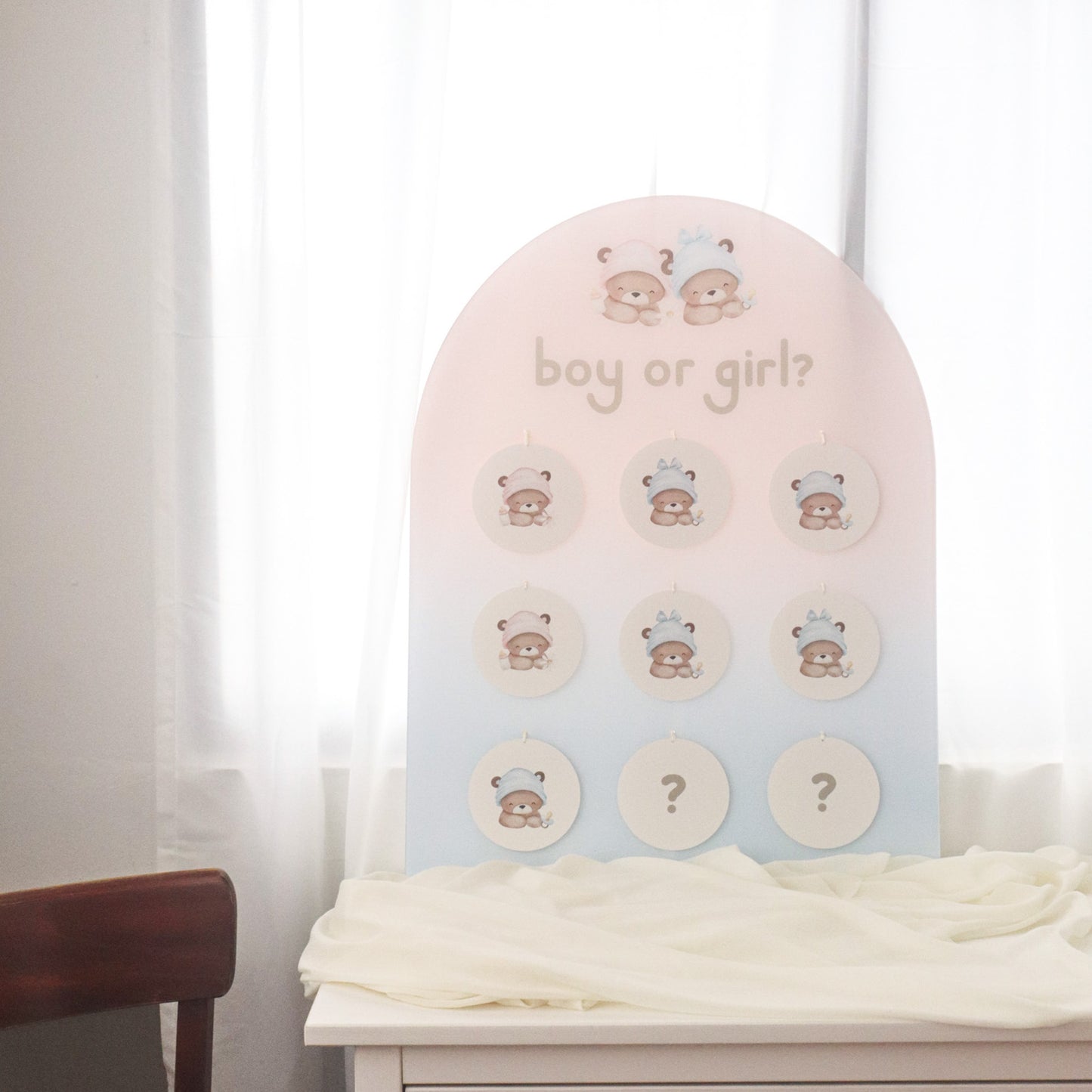 Oh, baby! Baby Gender Reveal Acrylic Board (Tic Tac Toe)