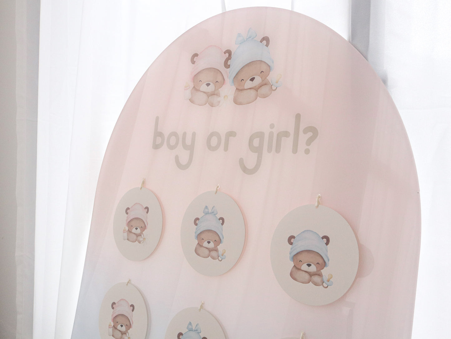 Oh, baby! Baby Gender Reveal Acrylic Board (Tic Tac Toe)