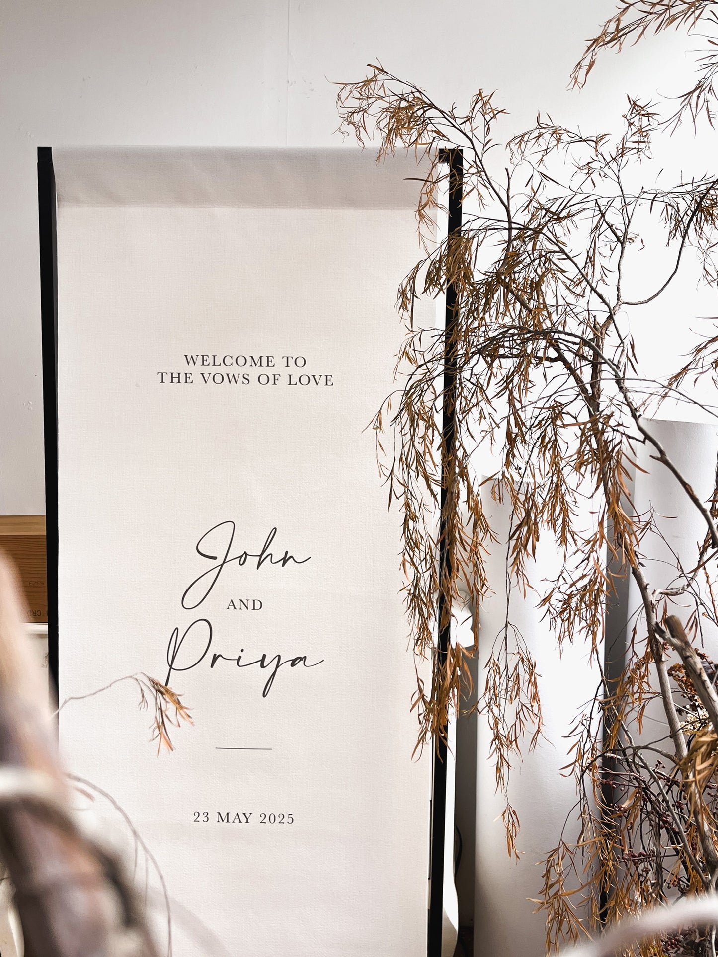 CASPAR Fabric Wedding Welcome Banner Signage