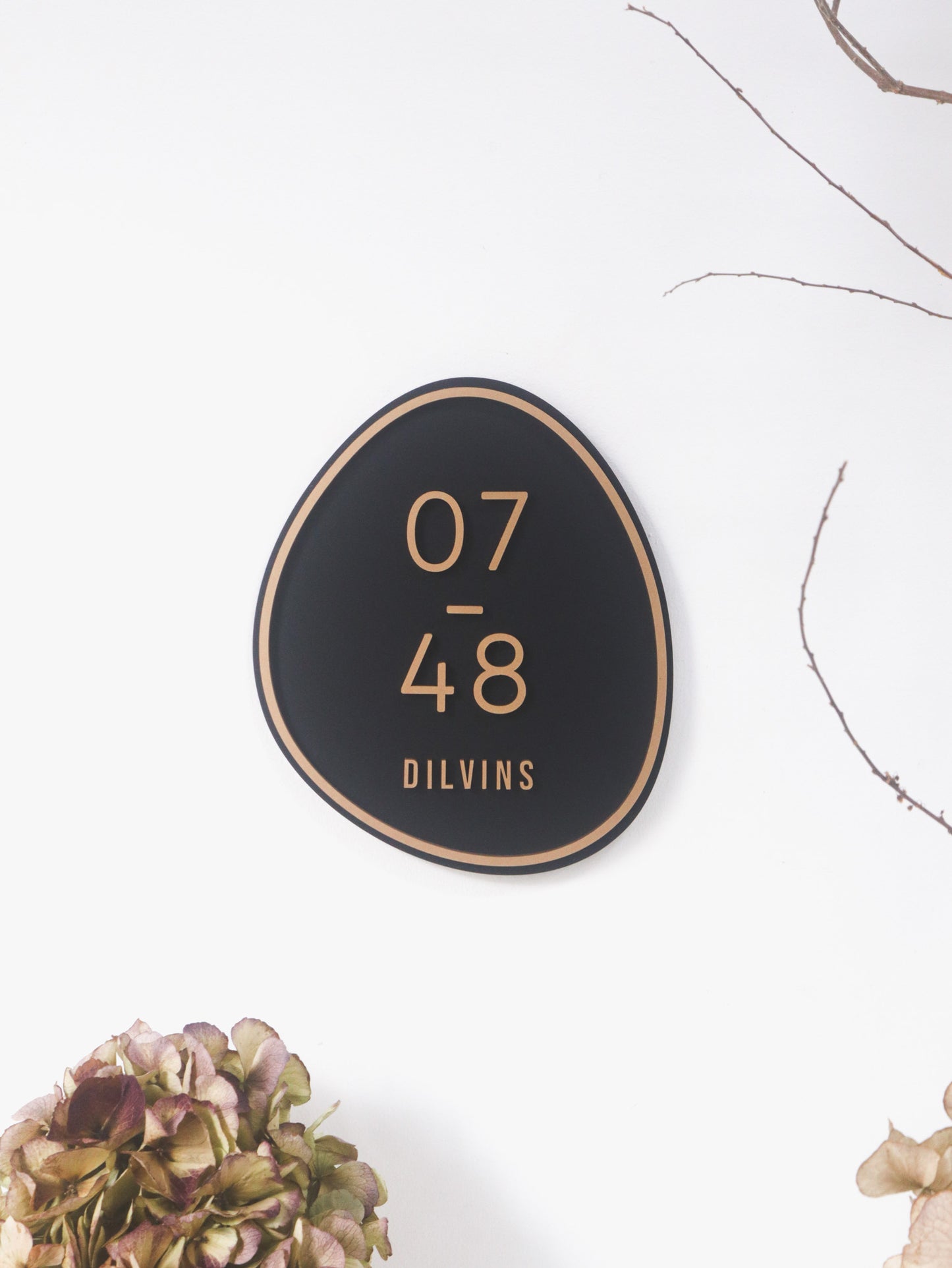 PEBBLE Unit Sign (with 3D small text customisation)