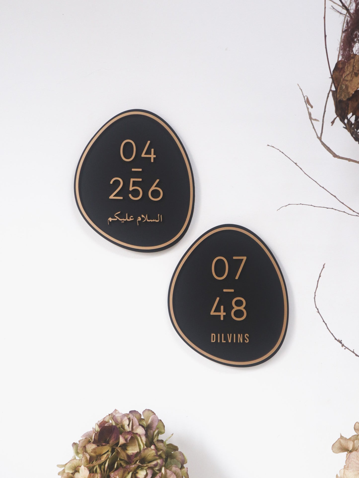 PEBBLE Unit Sign (with 3D small text customisation)