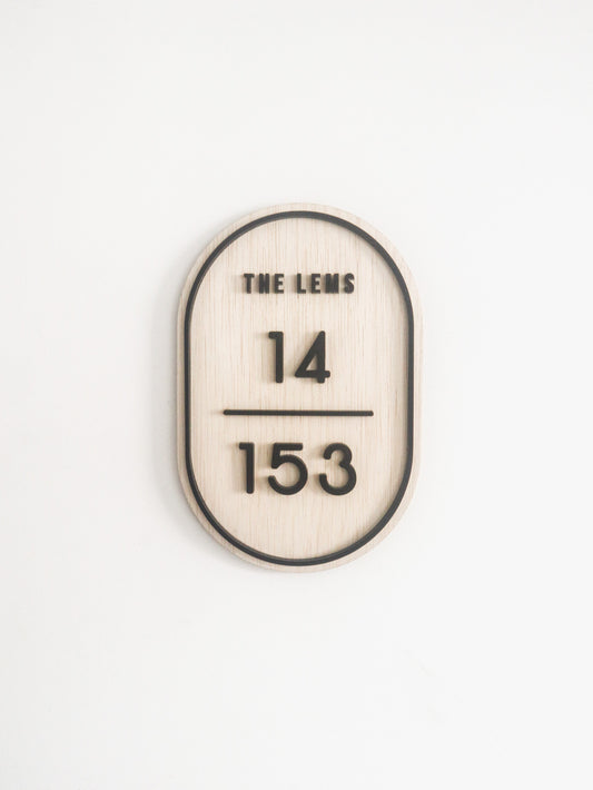 ADELE Unit Number Sign (with border & 3D small text)