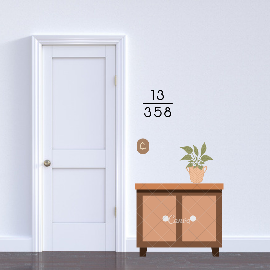 Customised unit signage in a minimalist design suitable for main gate area or a metal gate