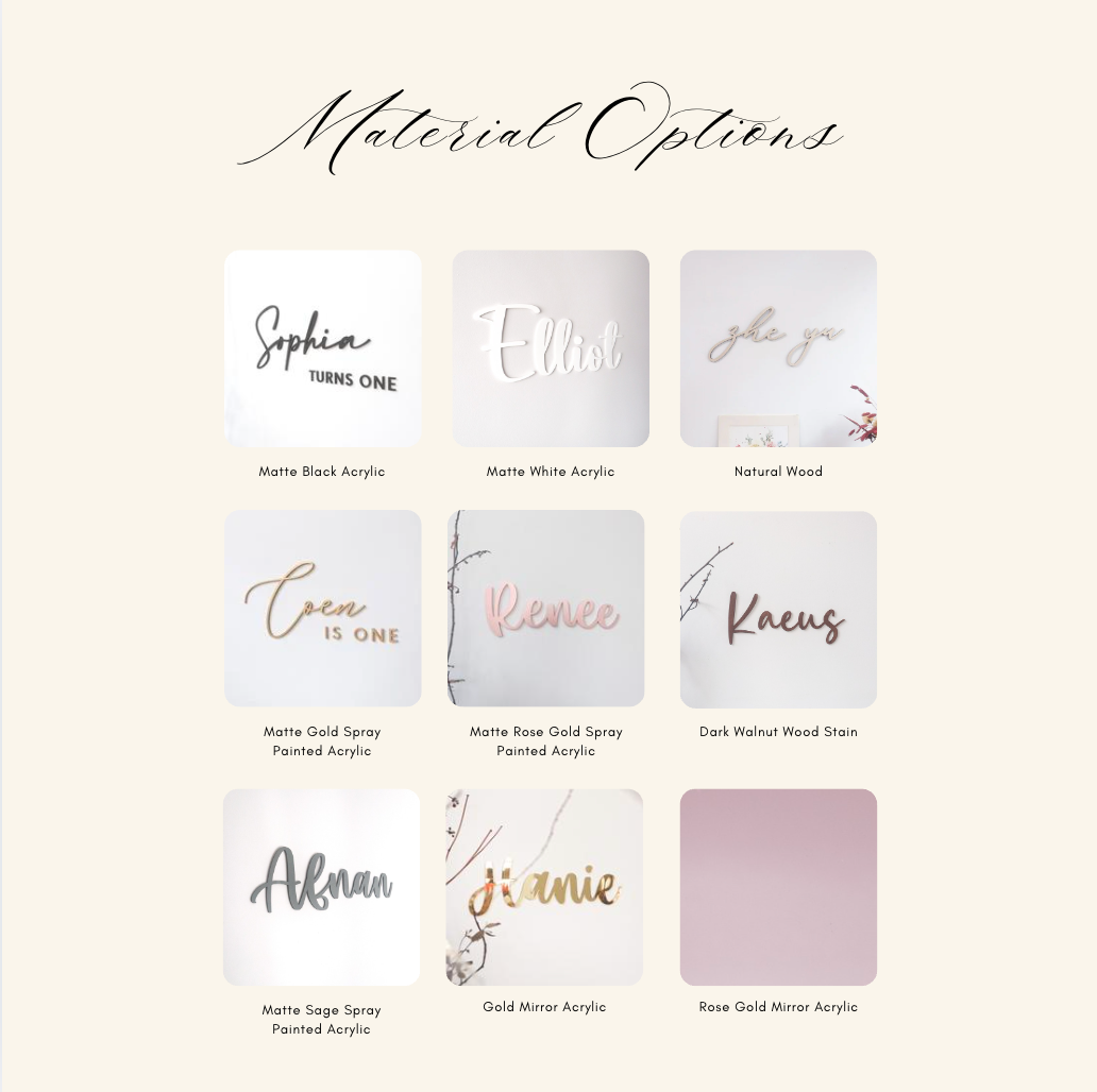 COBY Calligraphy Name Signage (Baby/Kids Room Name Sign)