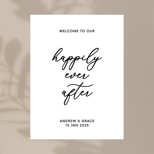 SOPHIA Minimalist Wedding Welcome Signage (Semi Custom)