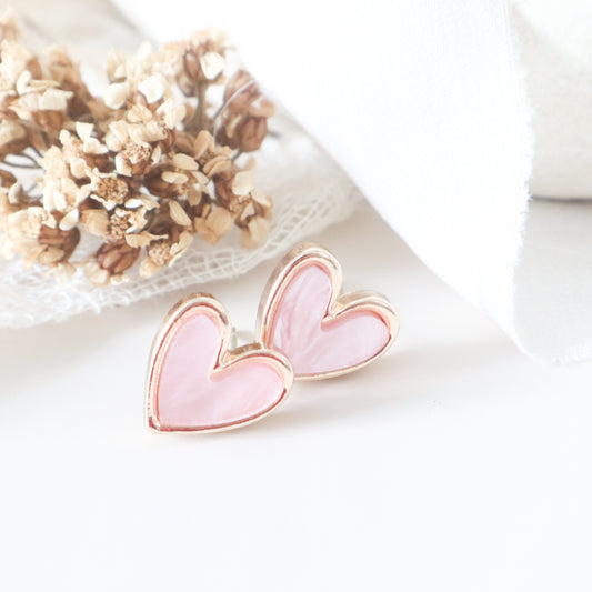 Hearts Earrings (Rose Pink/Galaxy Blue)