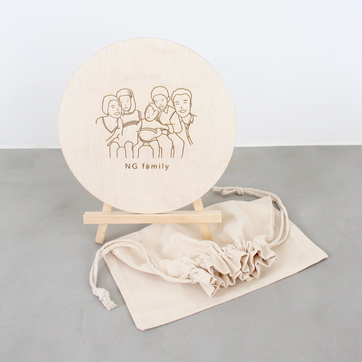 Line Portrait Signage (Family - 25cm)