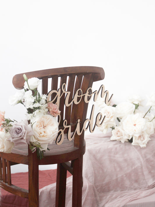 Wedding Chair Signs (bride & groom)