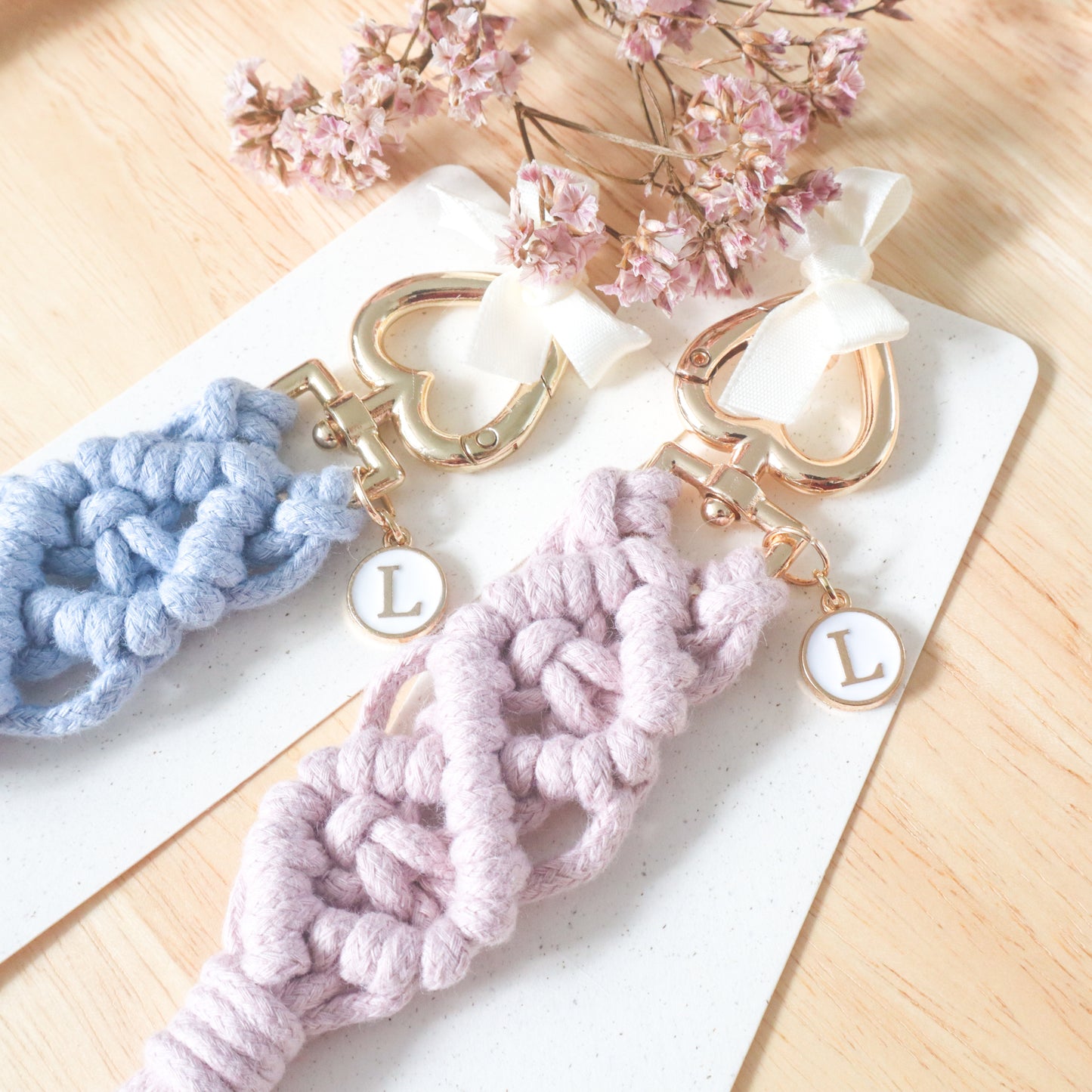 NOELLE Sweetheart Macrame Keychain (with Initials)