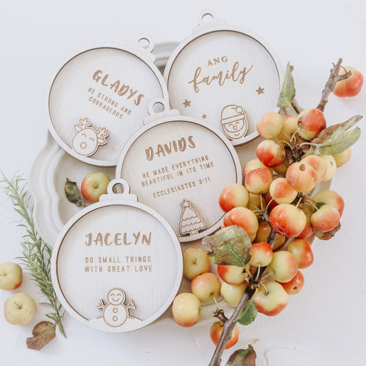 Personalised Christmas Ornaments (4 designs)