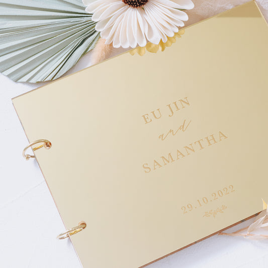 Engraved Mirror Acrylic Guestbook - A5 Size (3 colours)