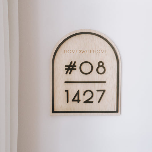 CHLOE Unit Number Sign (with engraved small text)