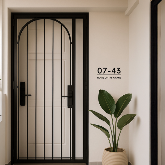 Minimalist Unit Number Sign with Quote