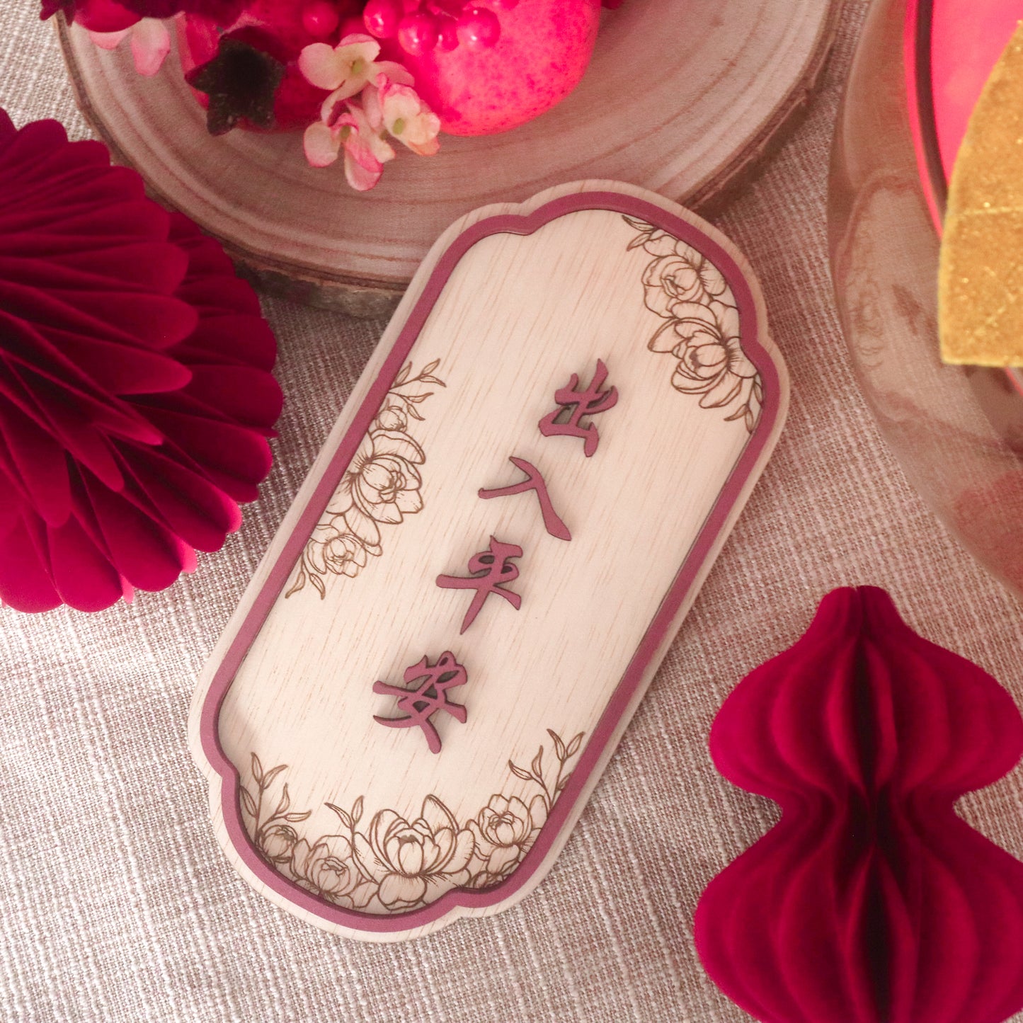 FLOURISH Home Blessing Sign (Vertical - 3D words)