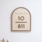 natural wood base with dark walnut wood words