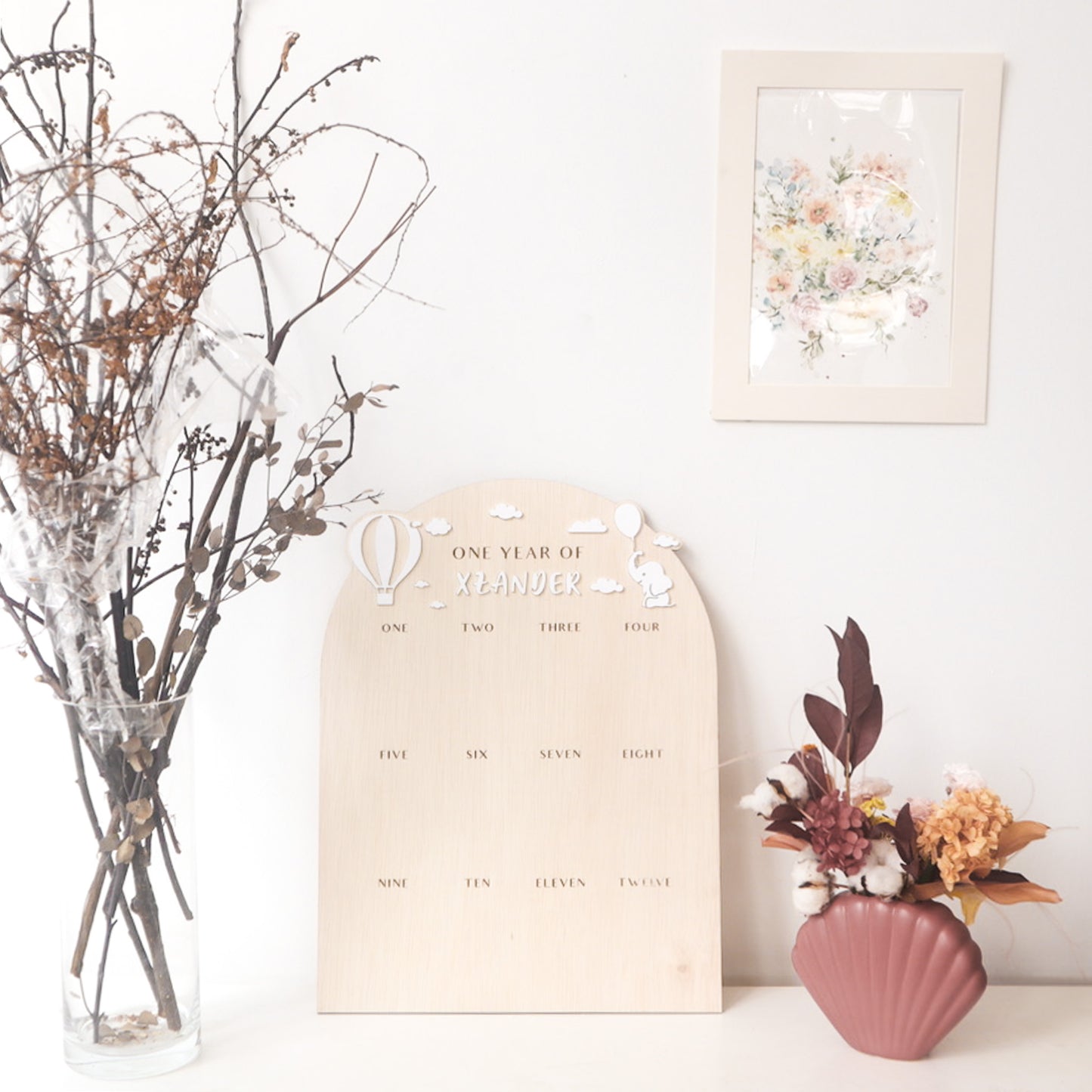 ELLE Personalised Baby One Year Milestone Photo Board