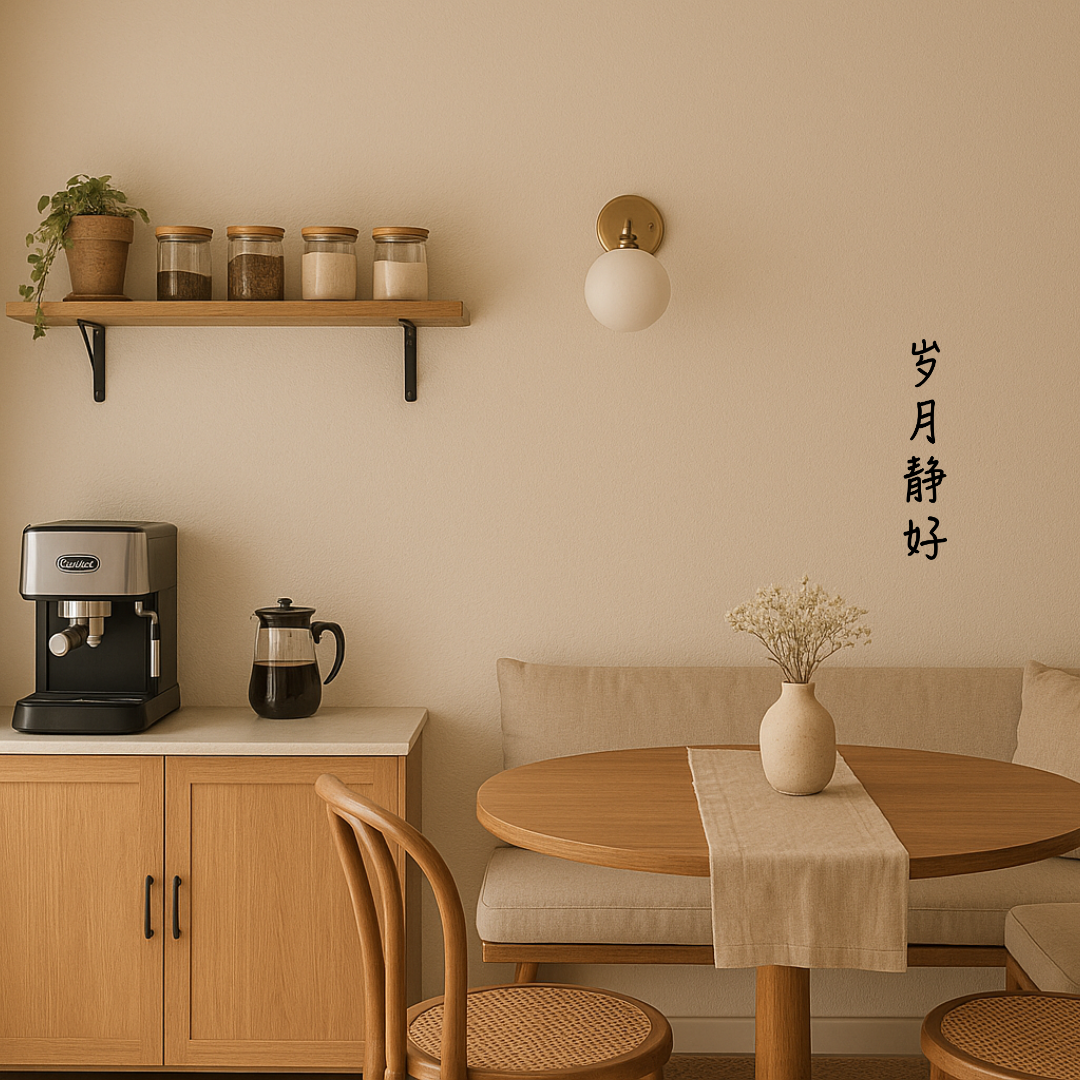 SLOW LIVING Chinese Words Laser Cut Home Sign