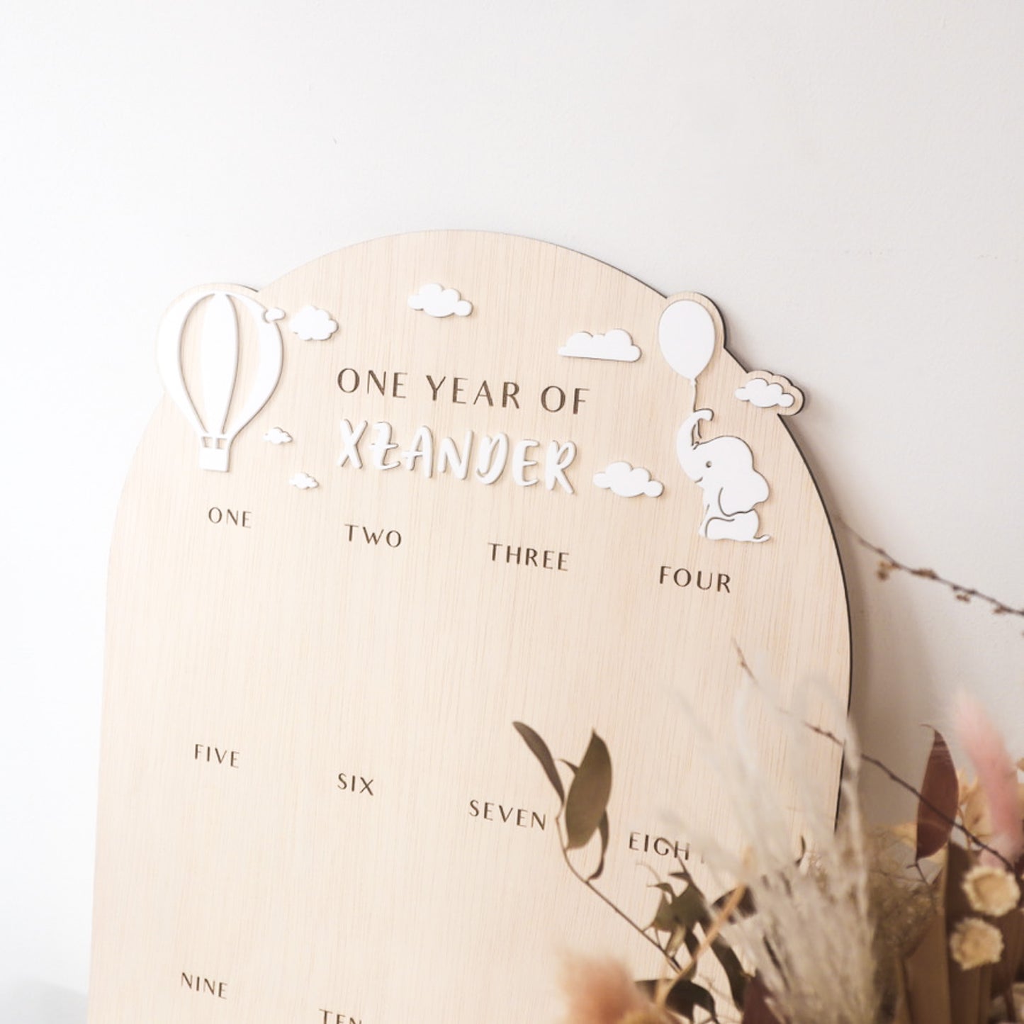 ELLE Personalised Baby One Year Milestone Photo Board