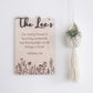 BLOOMS Family Surname Home Blessing Sign (with verse/quote)
