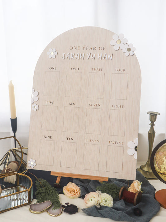 Daisy Baby One Year Milestone Photo Board