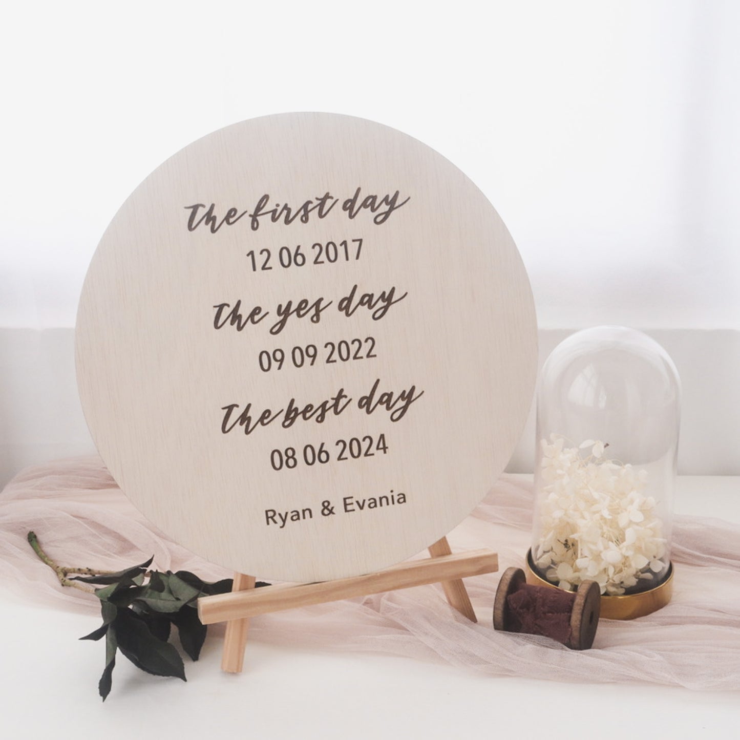 Engraved Petite Milestone Wedding Signage