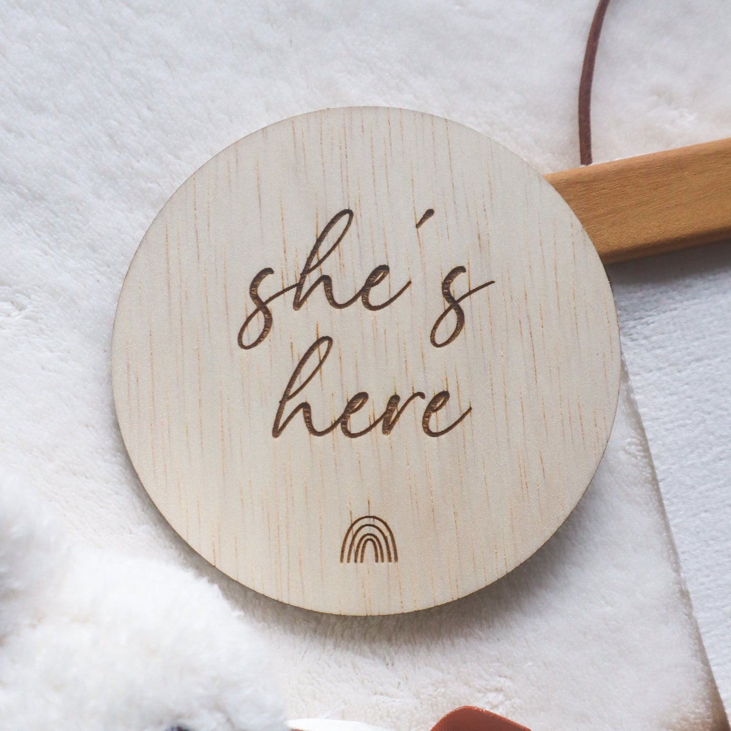 Baby Birth Announcement Wood Sign | Rainbow