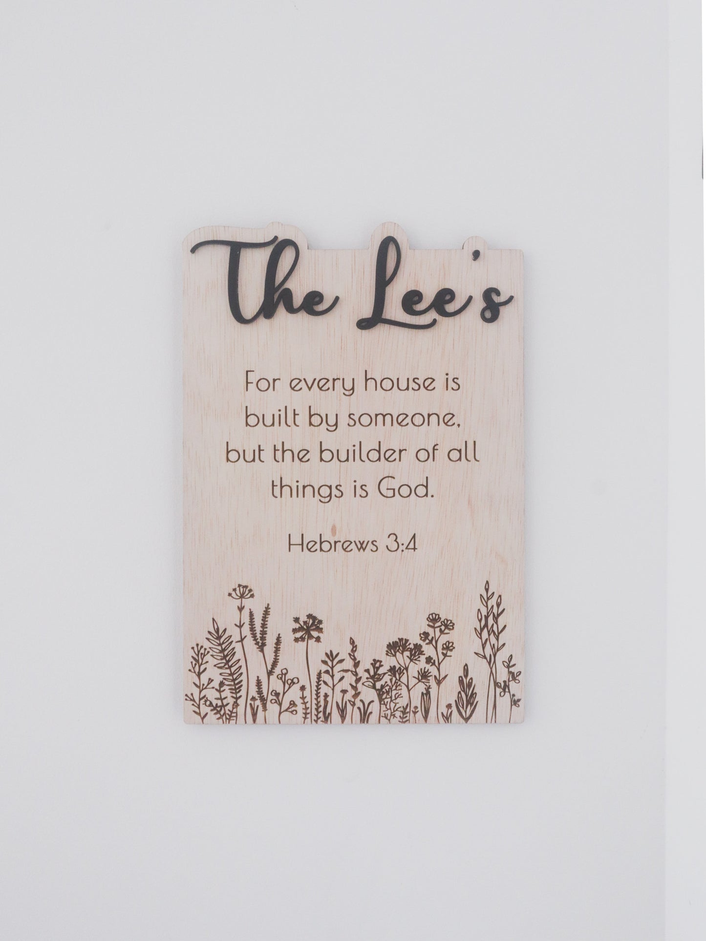 BLOOMS Family Surname Home Blessing Sign (with verse/quote)