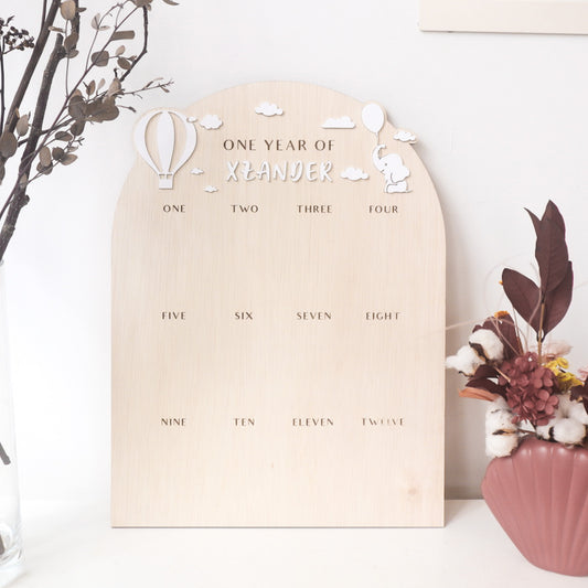 ELLE Personalised Baby One Year Milestone Photo Board