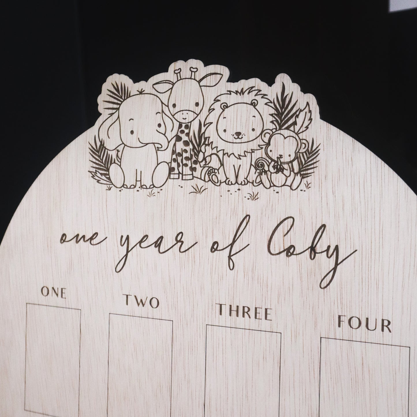 SAFARI Personalised Baby One Year Milestone Photo Board
