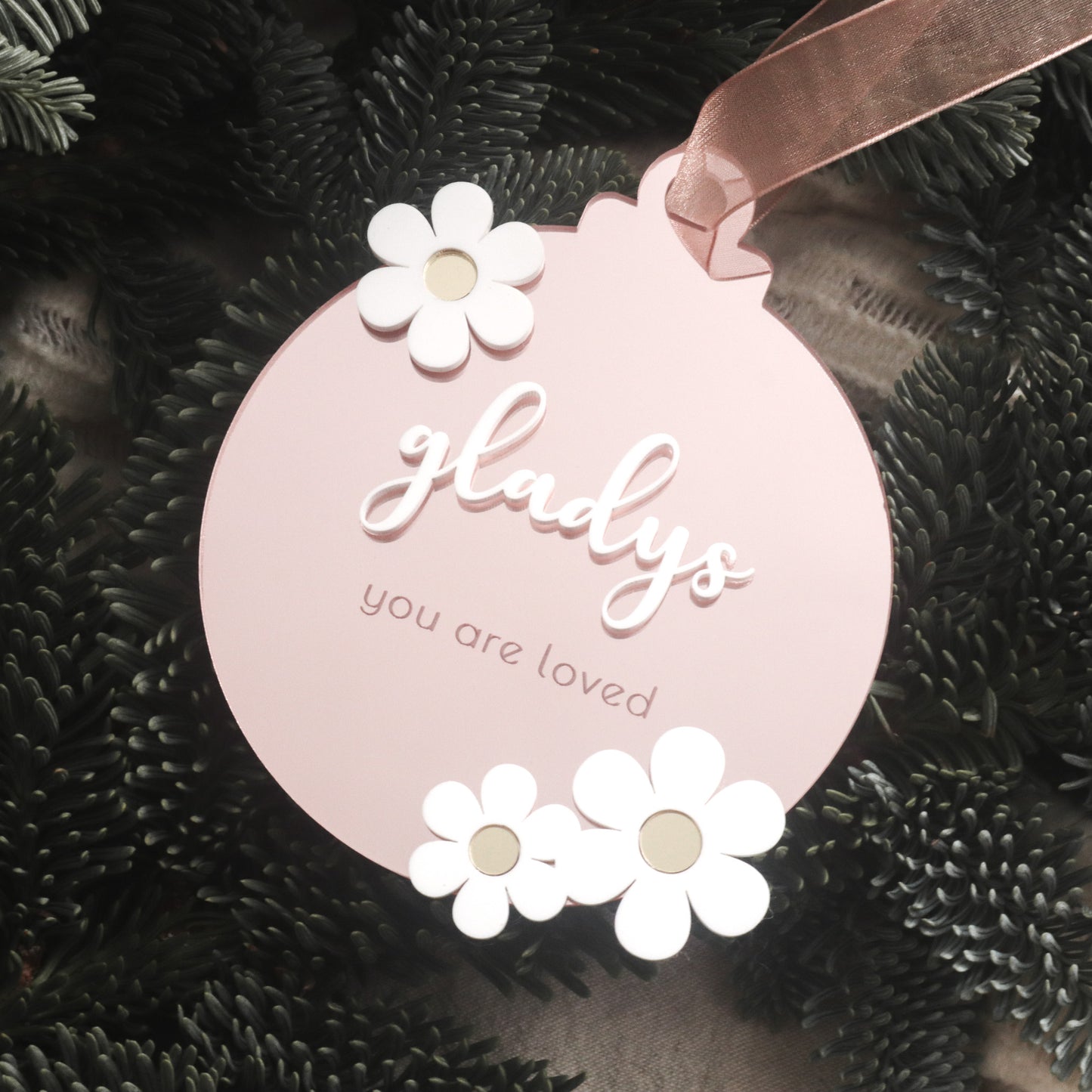 DAISY Personalised Christmas Ornaments (Round Shape)