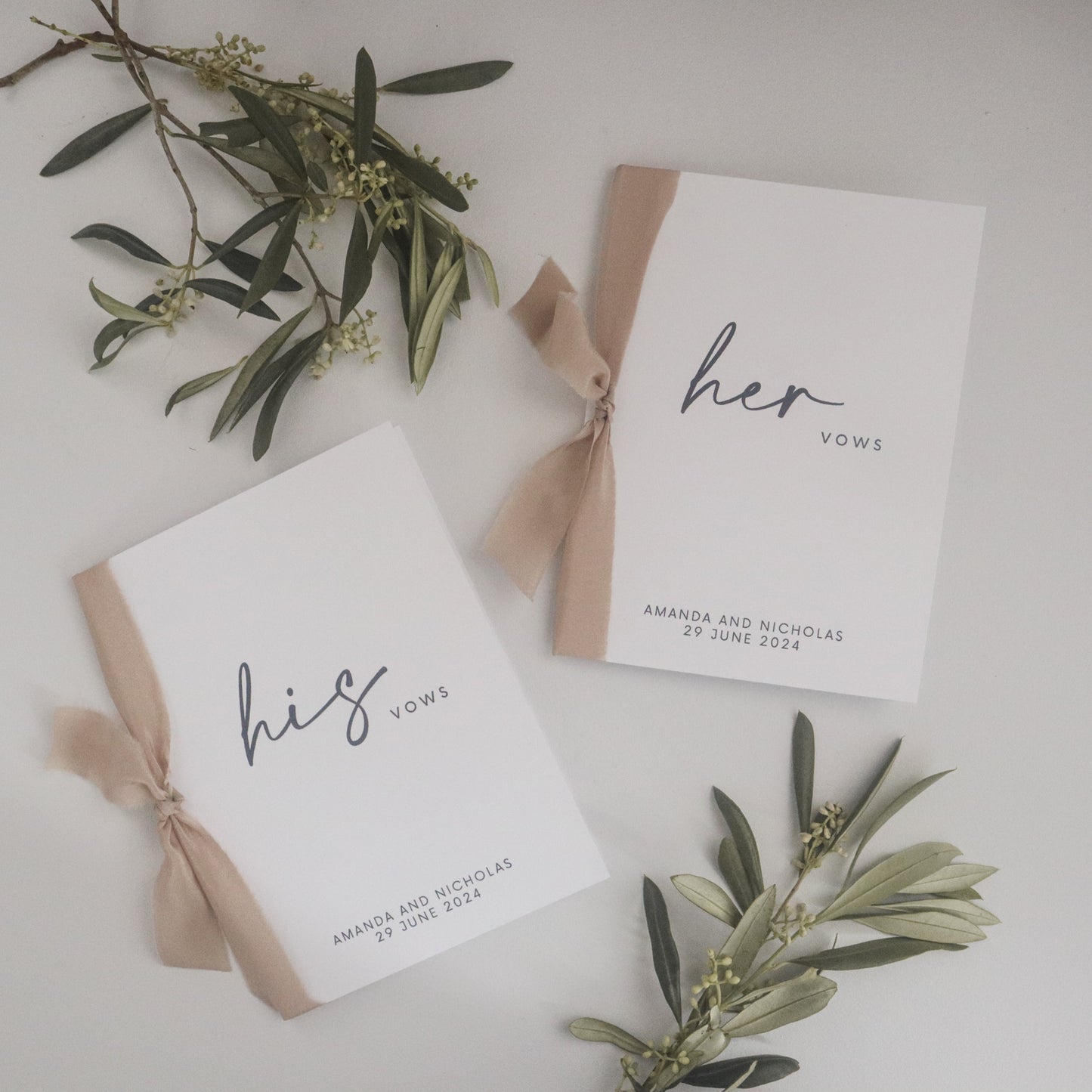 Personalised Wedding Vows Book (His and Hers)