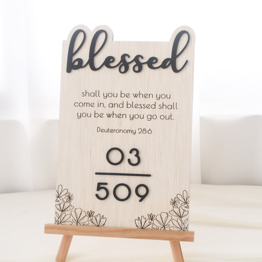 BLESSED BOTANICS Unit Number Sign (with verse/quote)