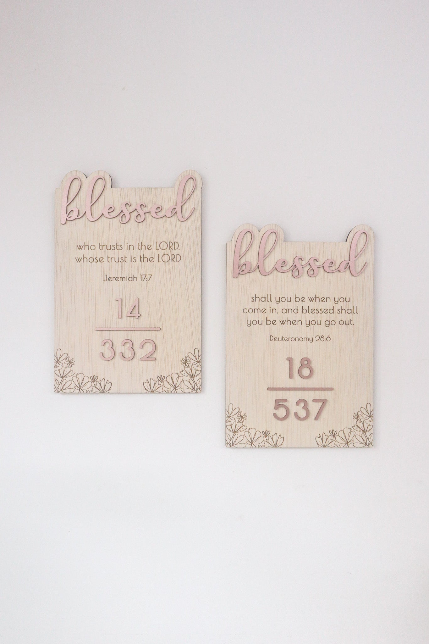 BLESSED BOTANICS Unit Number Sign (with verse/quote)
