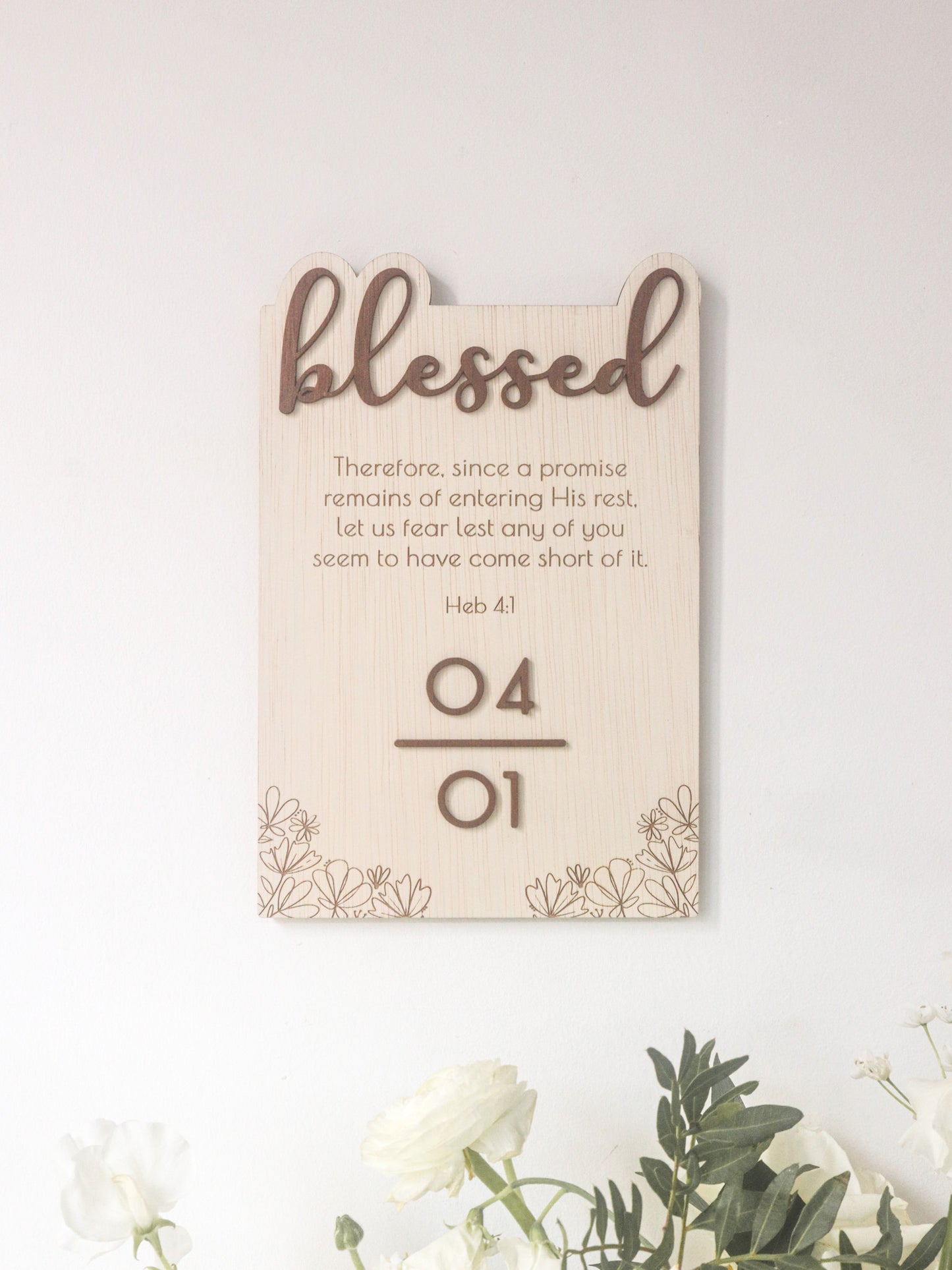 BLESSED BOTANICS Unit Number Sign (with verse/quote)