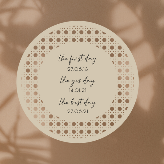 Boho Chic Rattan Milestone Round Sign