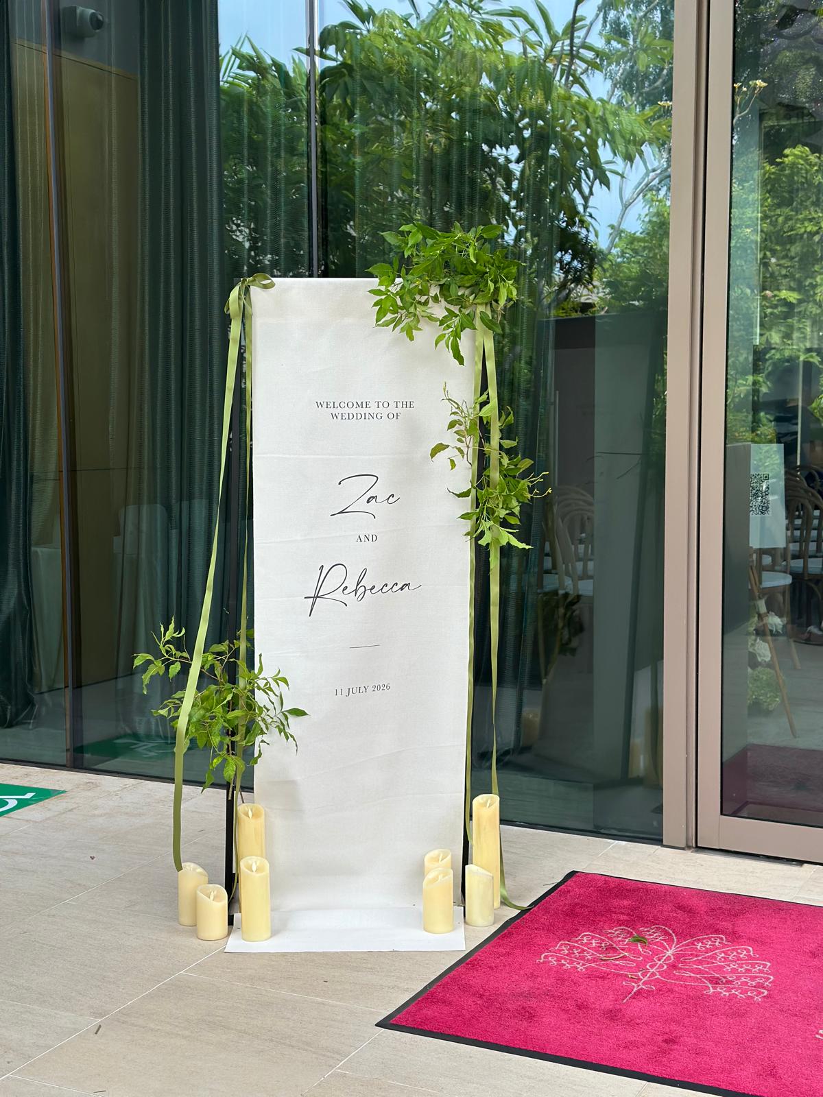 CASPAR Fabric Wedding Welcome Banner Signage