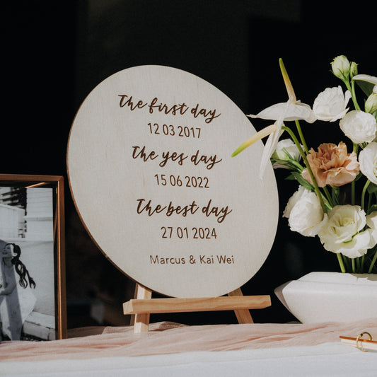 Engraved Petite Milestone Wedding Signage